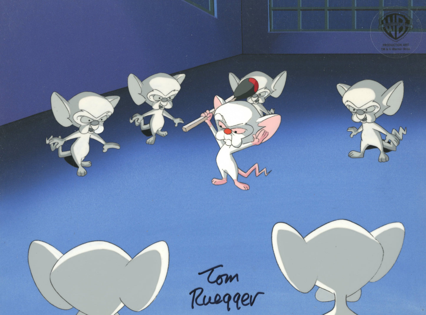 Pinky And The Brain Original Production Cel Signed by Tom Ruegger: Brain