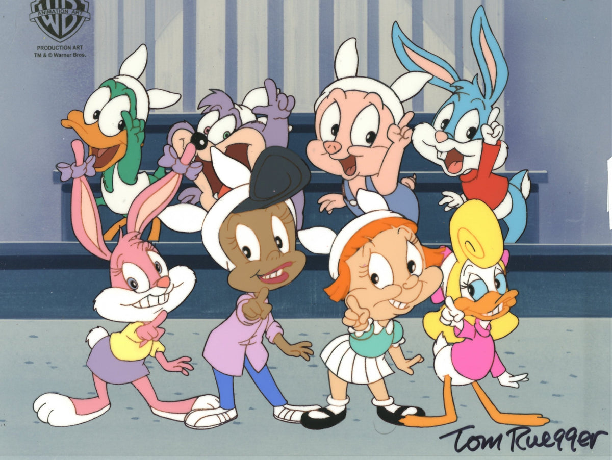 Tom Ruegger Tiny Toon Adventures Original Production Cel Signed by Tom Ruegger: Ti ...