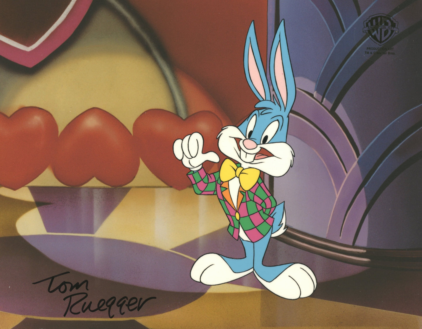 Tiny Toons Adventures Original Production Cel Signed by Tom Ruegger: Buster Bunny