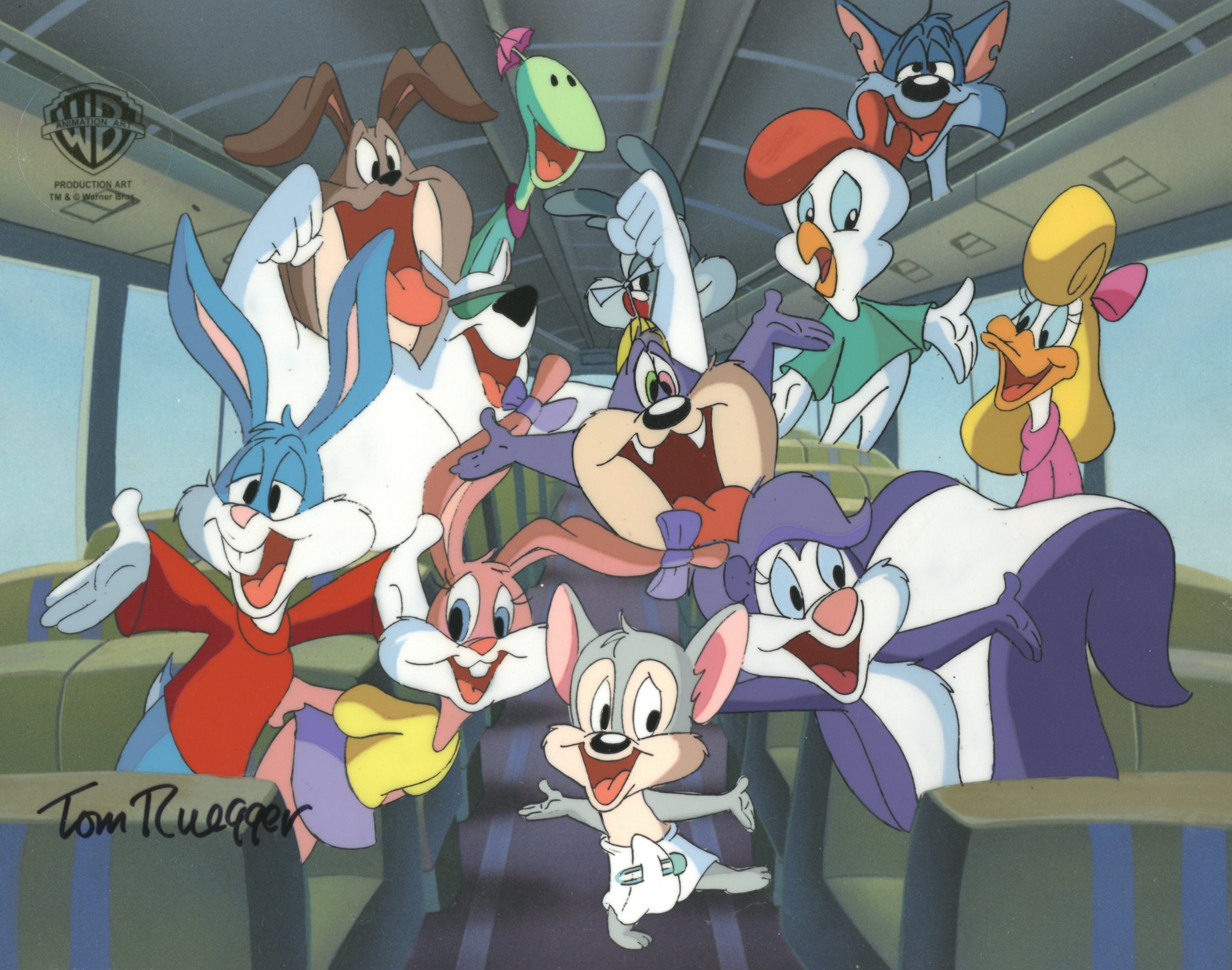 Tom Ruegger Productions Tiny Toon Adventures Original Production Cel Signed by Tom Ruegger: Ti ...