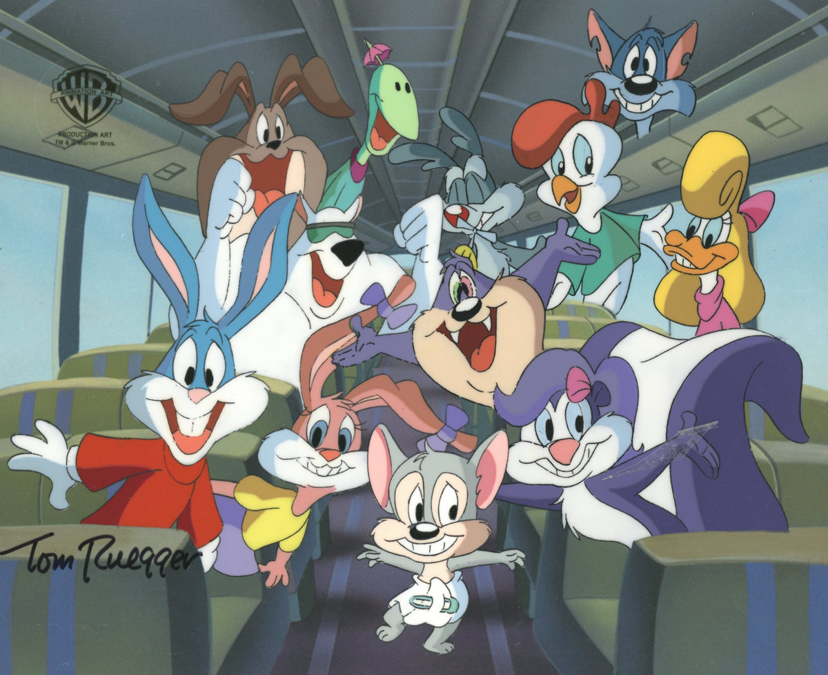 Tom Ruegger Productions Tiny Toon Adventures Original Production Cel Signed by Tom Ruegger: Ti ...
