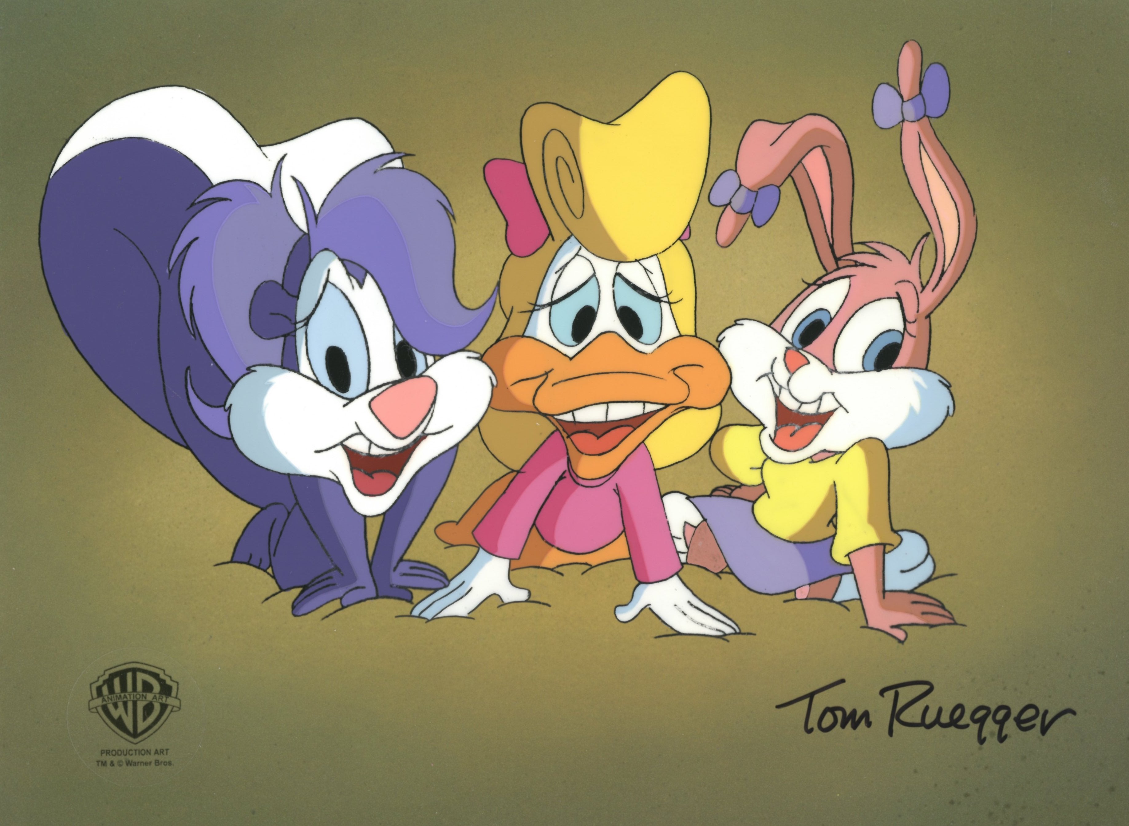 Tom Ruegger Productions Tiny Toons Adventures Original Production Cel Signed by Tom Ruegger: F ...