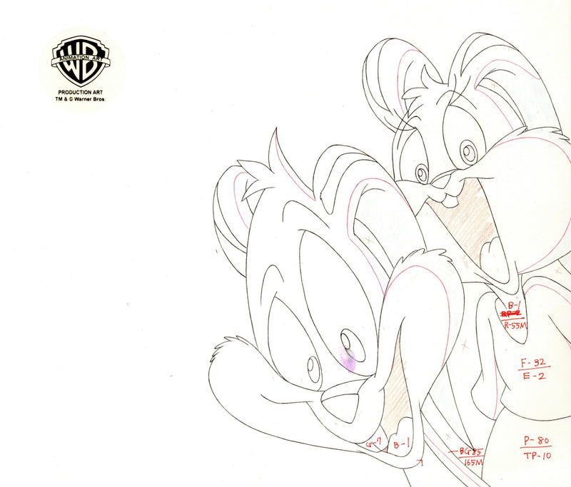 Tiny Toons Original Production Drawing: Buster and Babs Bunny