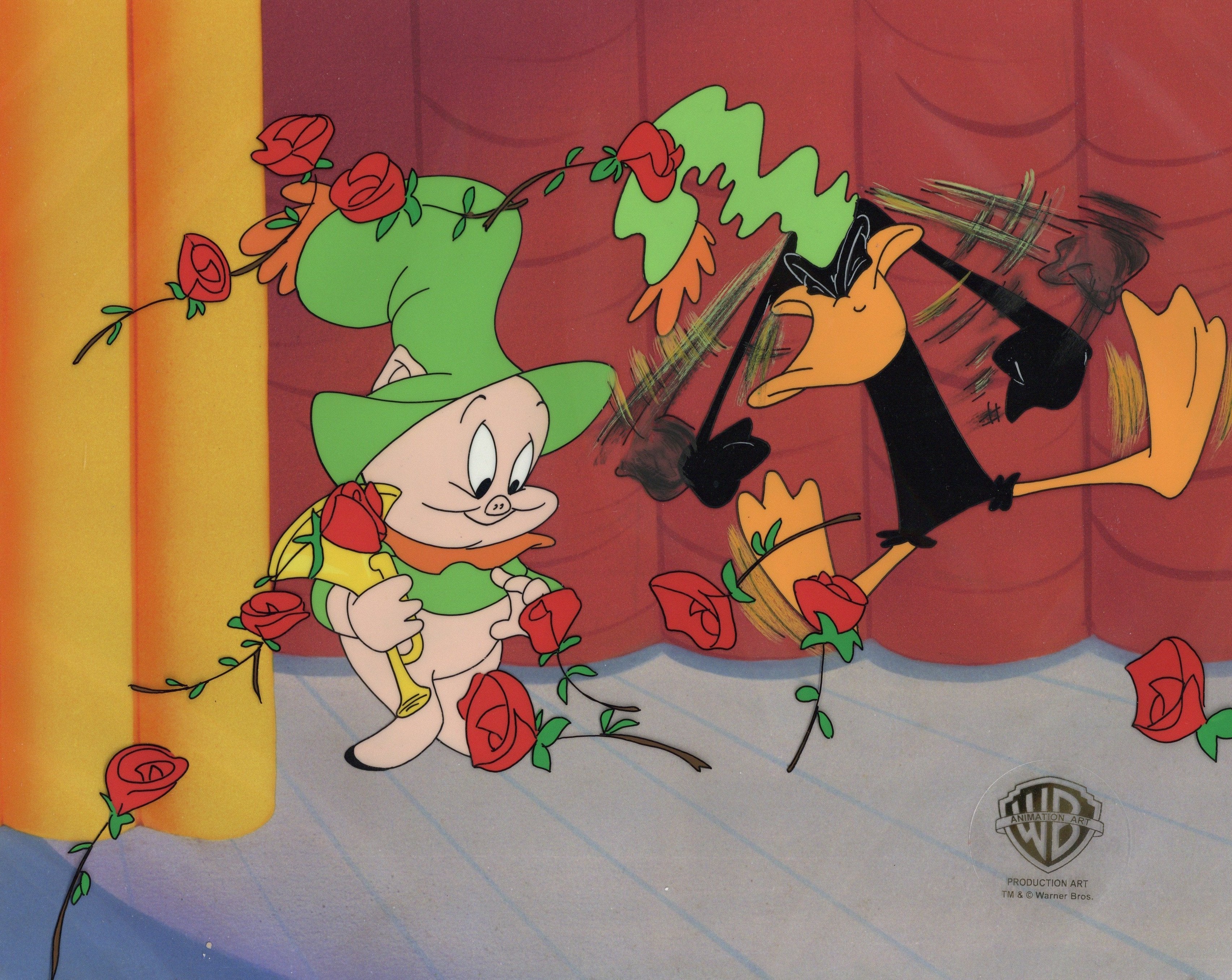 Looney Tunes Original Production Cel: Porky Pig and Daffy Duck ...