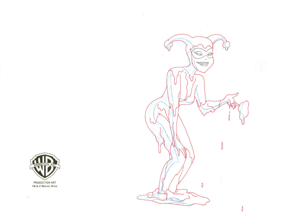 The New Batman Adventures Original Production Cel with Matching Drawing: Harley Quinn
