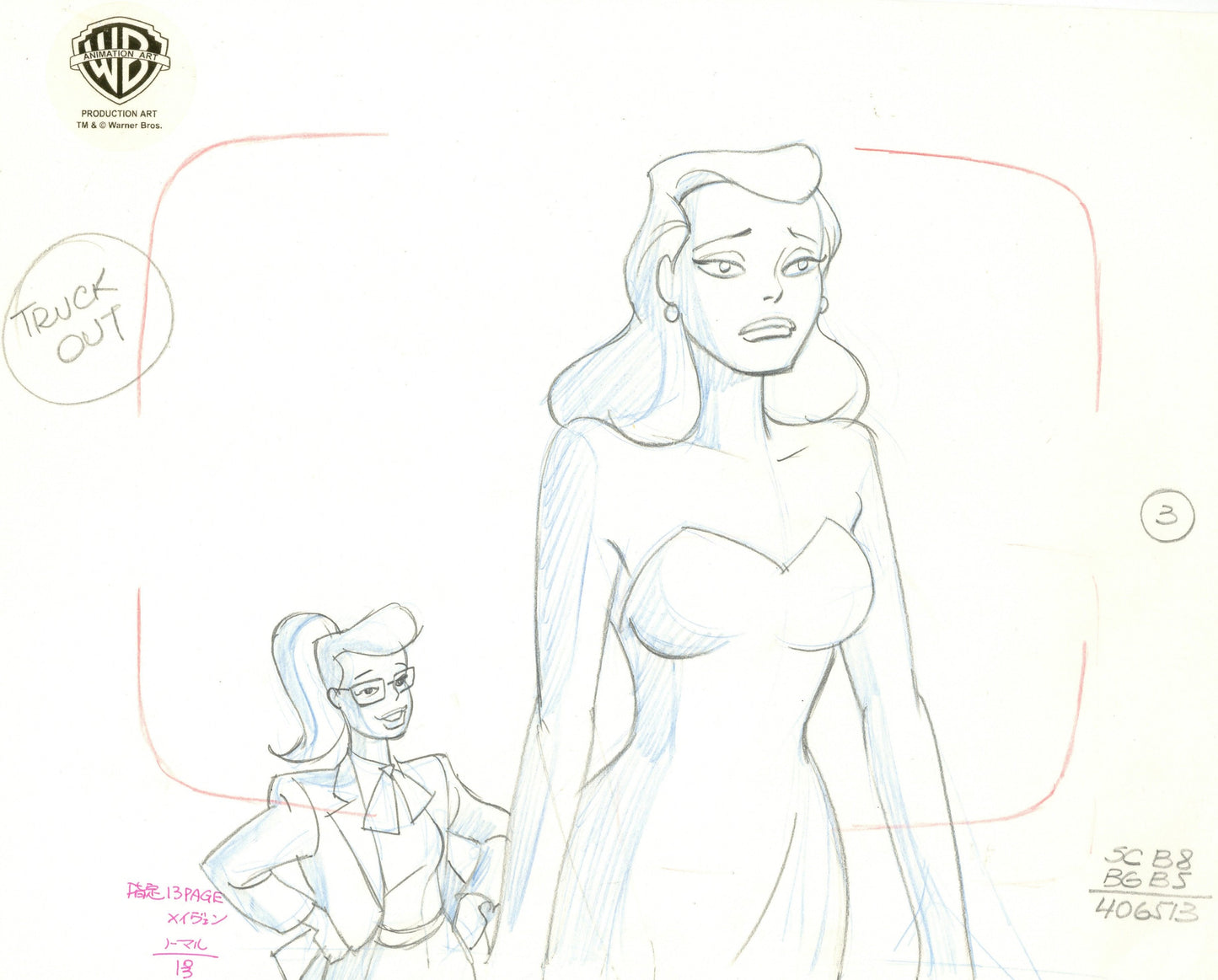 Batman The Animated Series Original Production Layout Drawing: Selina Kyle and Maven
