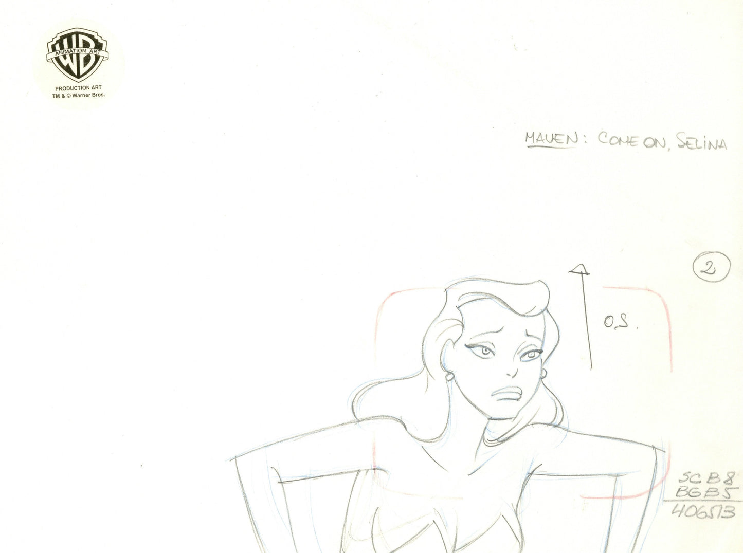 Batman The Animated Series Original Production Layout Drawing: Selina Kyle