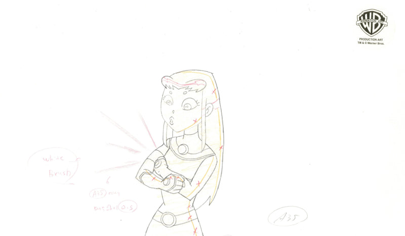 Teen Titans Original Production Drawing: Starfire
