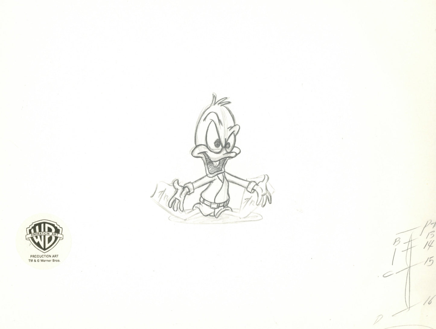 Tiny Toons Original Production Drawing: Plucky Duck