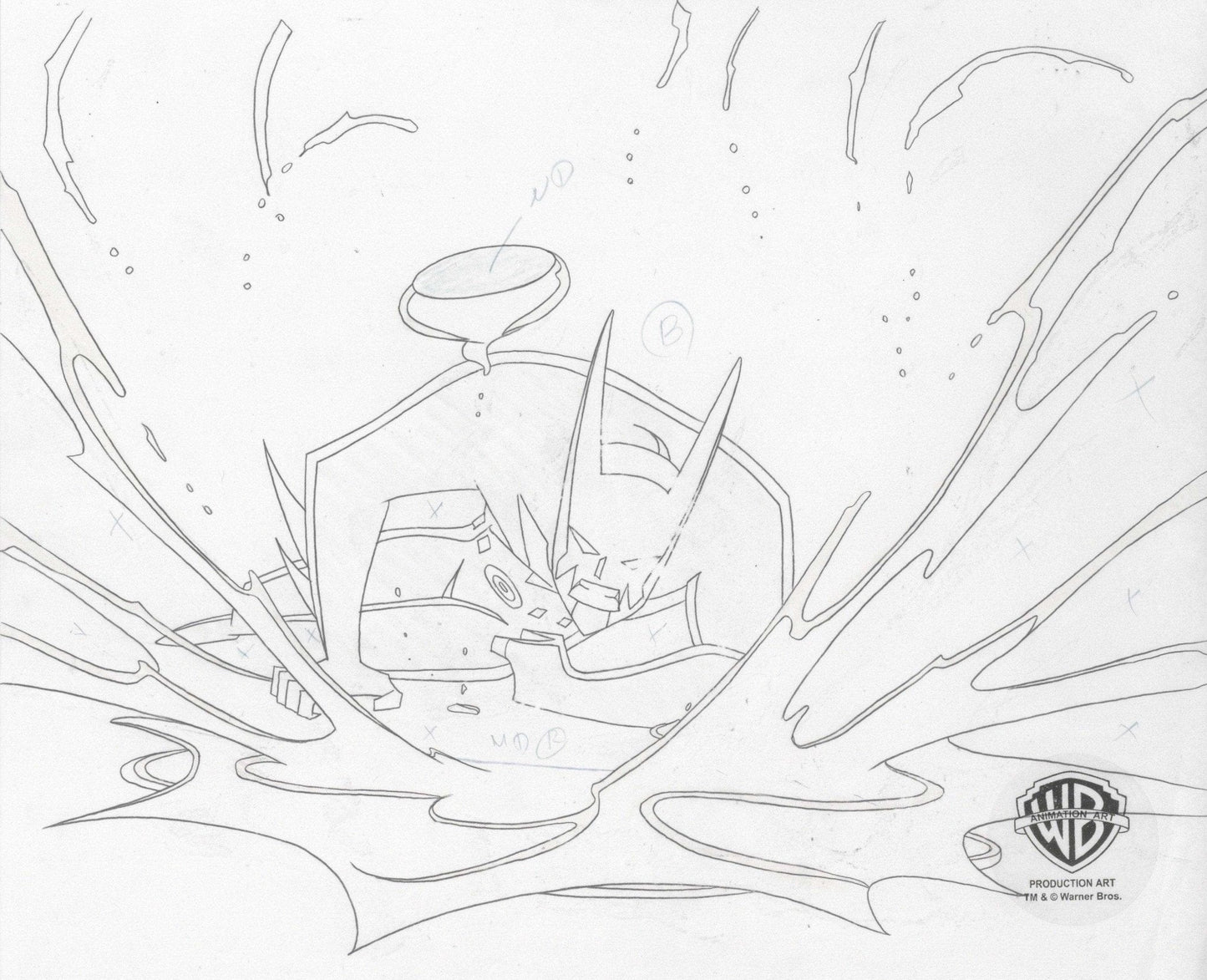 Batman Beyond Original Production Cel With Matching Drawing: Batman and Inque - Choice Fine Art